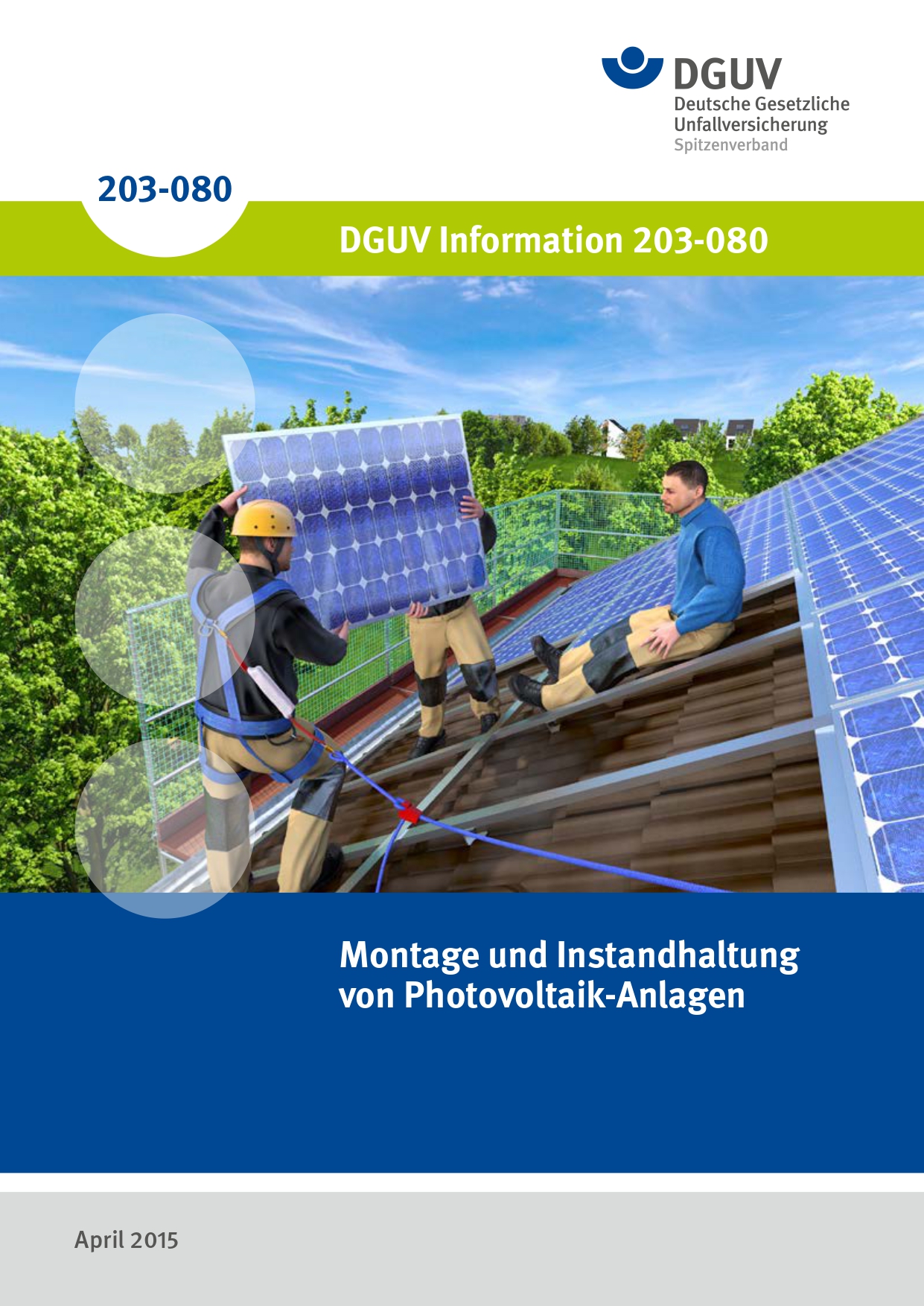 Dguv information 203-080 montage und instandhaltung von photovoltaik-anlagen