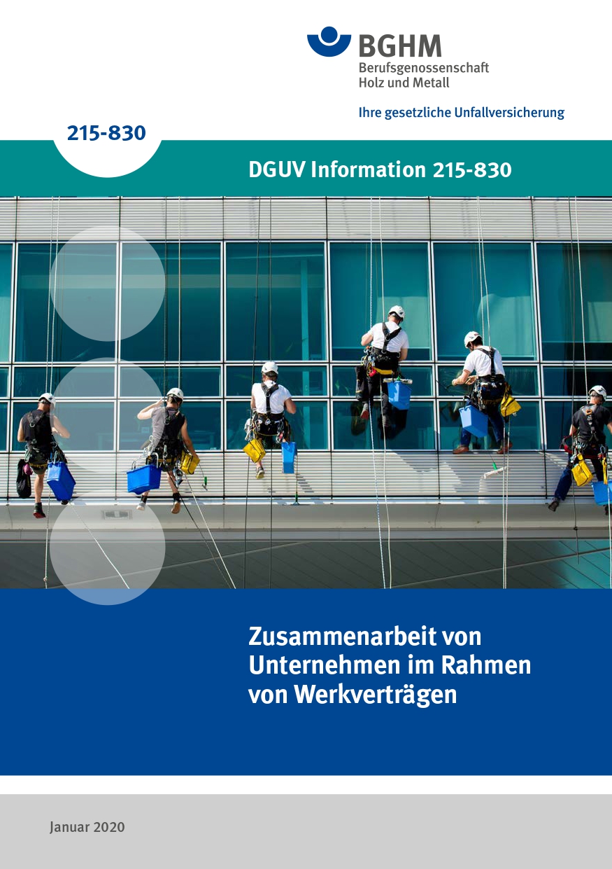 Dguv 215-830 zusammenarbeit von ­ unternehmen im rahmen von werkverträgen