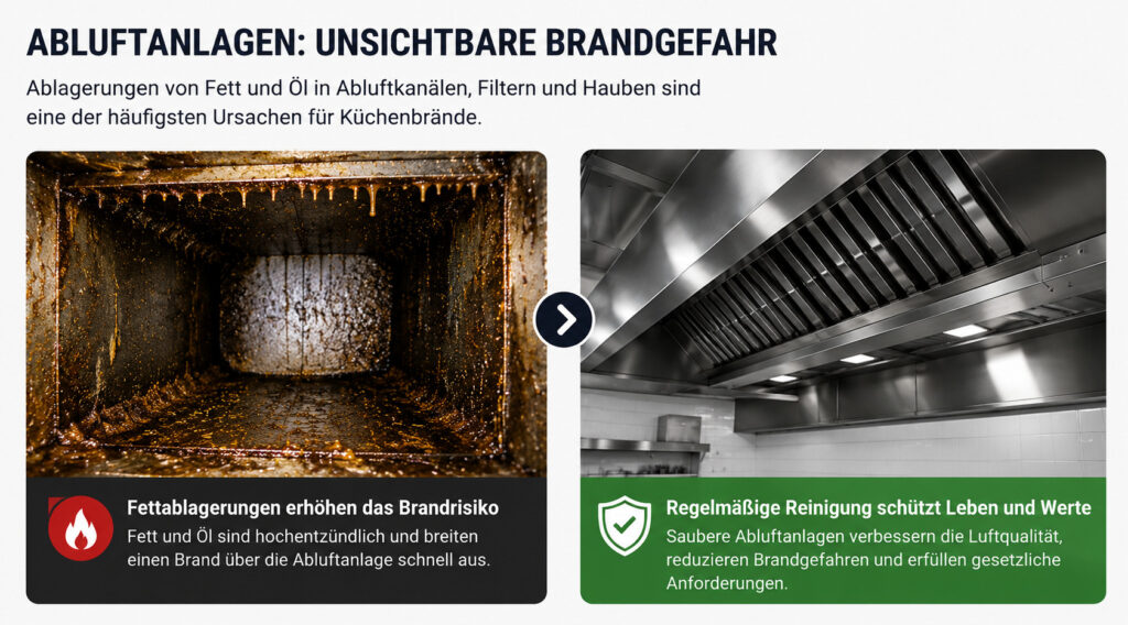 Brandschutz in der gastronomie: fettbrände, fettbrand-feuerlöscher, abluftanlagen und typische fehler in küchen 3 Abluftanlagen brandgefahr
