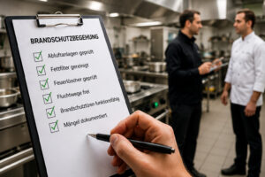 Brandschutz in der gastronomie: fettbrände, fettbrand-feuerlöscher, abluftanlagen und typische fehler in küchen 7 Brandschutzbegehung gastronomie