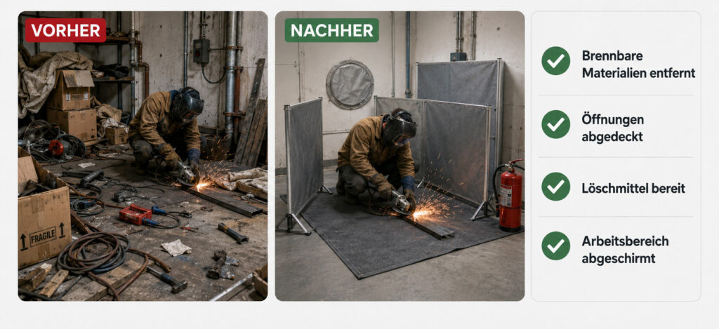 Heißarbeiten vorbereitungen
